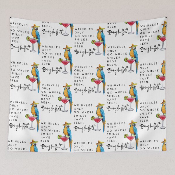 Item preview, Wrinkles Only Go Where Smiles Have Been Jimmy Buffett Memorial Tropical Parrot 771 designed and sold by emett-grill.