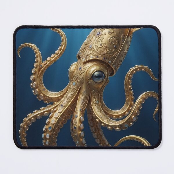 Item preview, Golden Octopus Wall Art – Luxury Ocean Creature Fantasy Marine Illustration designed and sold by ZyxDes.