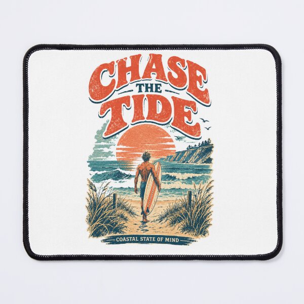 Item preview, Chase The Tide Coastal State of Mind Vintage Surfer Sunset Design designed and sold by @SHINTOSARTSTORE.