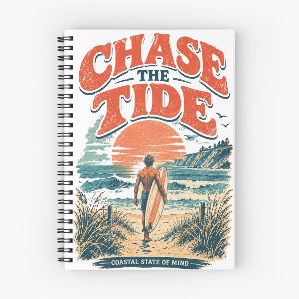 Item preview, Chase The Tide Coastal State of Mind Vintage Surfer Sunset Design designed and sold by @SHINTOSARTSTORE.