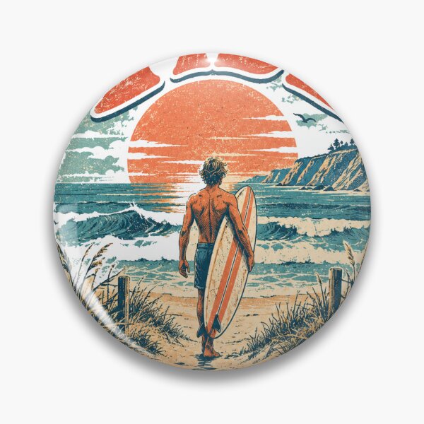 Item preview, Chase The Tide Coastal State of Mind Vintage Surfer Sunset Design designed and sold by @SHINTOSARTSTORE.