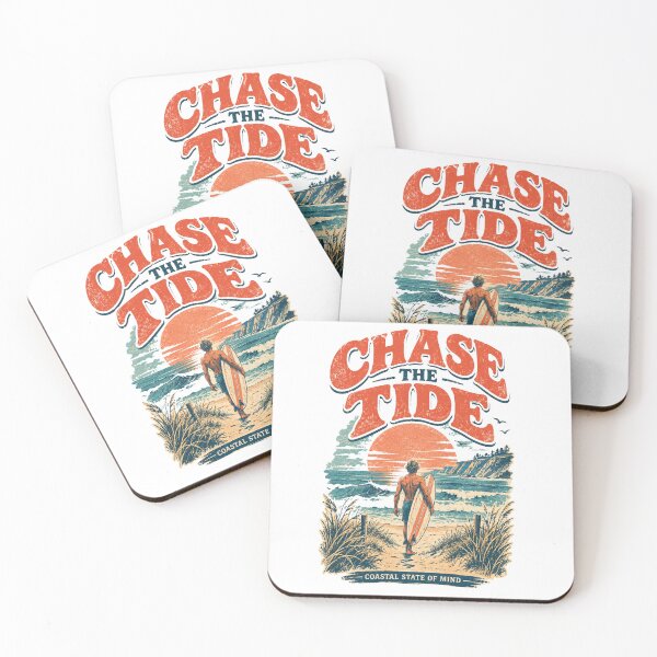 Item preview, Chase The Tide Coastal State of Mind Vintage Surfer Sunset Design designed and sold by @SHINTOSARTSTORE.