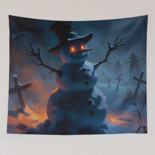 Item preview, Gothic Halloween Snowman Witch Hat | Creepy Winter Horror Graveyard Art designed and sold by cr6zym1nd.