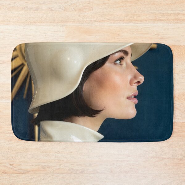 Item preview, White Latex Cloche Hat – Art Deco Sunburst Print designed and sold by Magic-Reality.