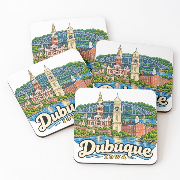 Item preview, Hand Drawn Dubuque Iowa Travel Souvenir Landmark Gift designed and sold by MichaeIRellov.