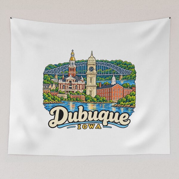 Item preview, Hand Drawn Dubuque Iowa Travel Souvenir Landmark Gift designed and sold by MichaeIRellov.