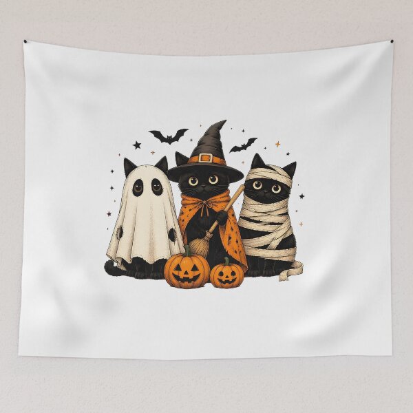 Item preview, Halloween Black Cats Witch Mummy Ghost Pumpkin designed and sold by Beanimilki.