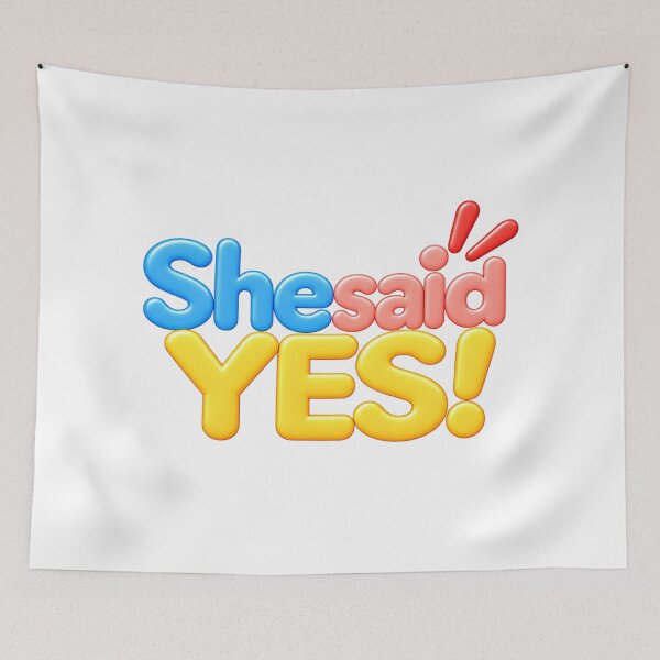 Item preview, She Said YES 3D Typography Engagement designed and sold by Nicha Studio.