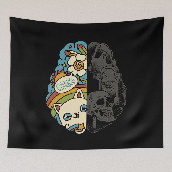 Item preview, Childlike Wonder Memento Mori Split Brain Dichotomy Design designed and sold by ZephyrCove.