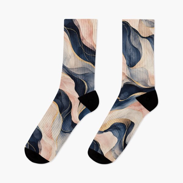 Item preview, Midnight Blush Abstract Marble Waves designed and sold by VibnWalls.