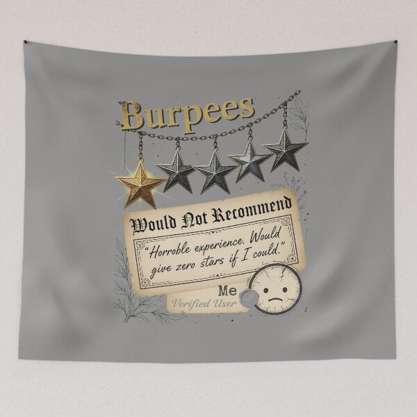 Item preview, Burpees One Star Funny Workout Review T-Shirt-92 designed and sold by AnnaHeupel.