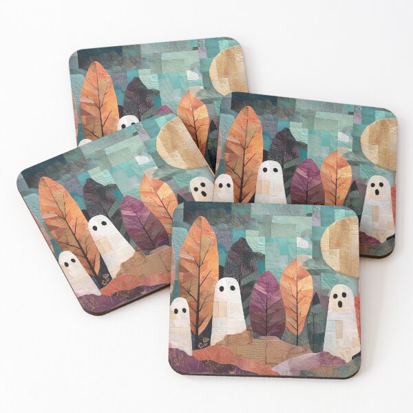 Item preview, Ghosts in Colorful Autumn Forest Textile Art designed and sold by NatureSight.