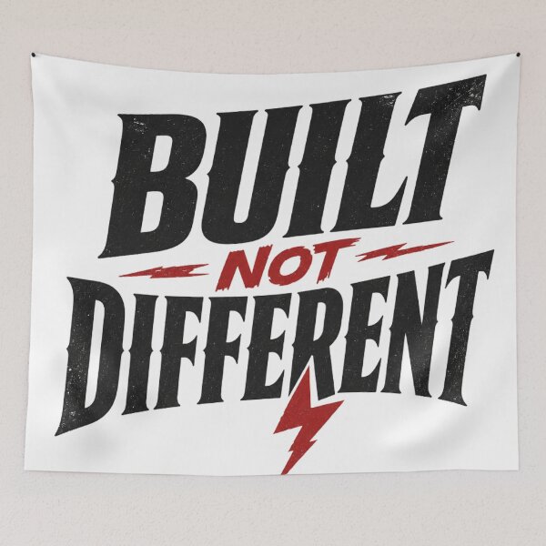 Item preview, Built Different Motivational Gym & Workout Typography designed and sold by Thompika.