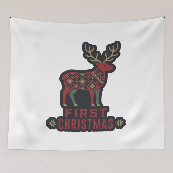 Item preview, First Christmas — Scandinavian Folk Reindeer designed and sold by TheCalmEdit.