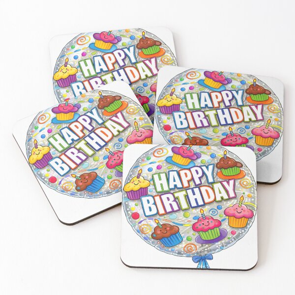 Item preview, Colorful Happy Birthday Cupcake Balloon designed and sold by LuxuryApparels.