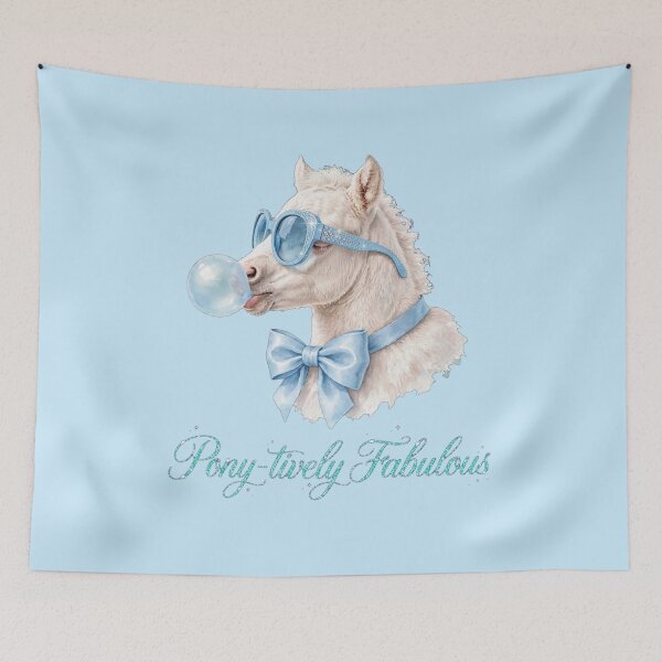 Item preview, Pony-tively Fabulous - Cute Blue Coquette Horse Pony designed and sold by Vibe-Vary.