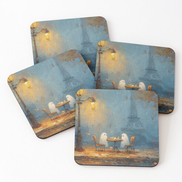 Item preview, Ghosts on Paris Café Date Eiffel Tower Painting designed and sold by NatureSight.