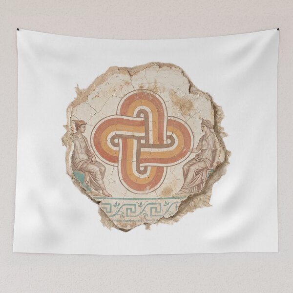 Item preview, Solomon's Knot & Classical Figures - Roman Fresco Art designed and sold by codex antique.