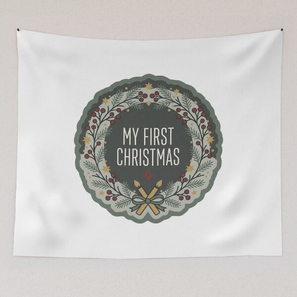 Item preview, My First Christmas — Scandi Folk Wreath Design designed and sold by TheCalmEdit.
