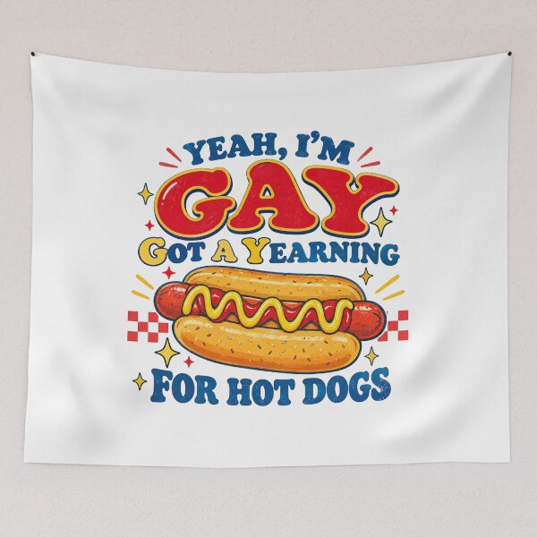 Item preview, Funny Hot Dog, LGBTQ Food Humor, Sarcastic Glizzy, Retro Foodie Wordplay, Pride Humor designed and sold by Quiajia.