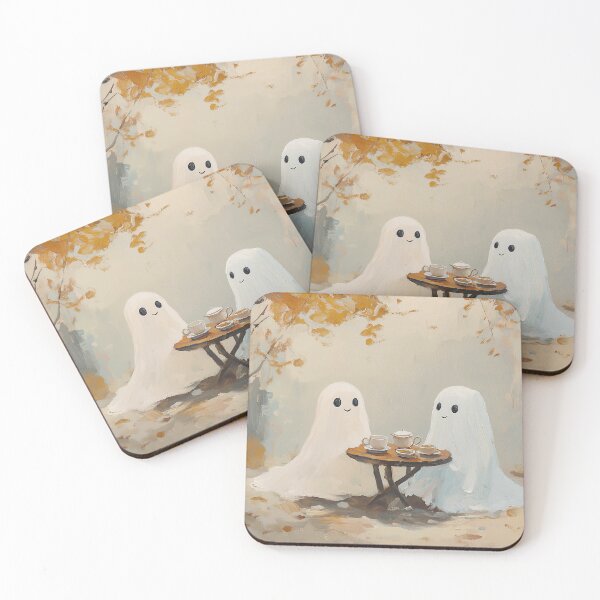 Item preview, Cute Ghosts Tea Party Autumn Forest Painting designed and sold by NatureSight.