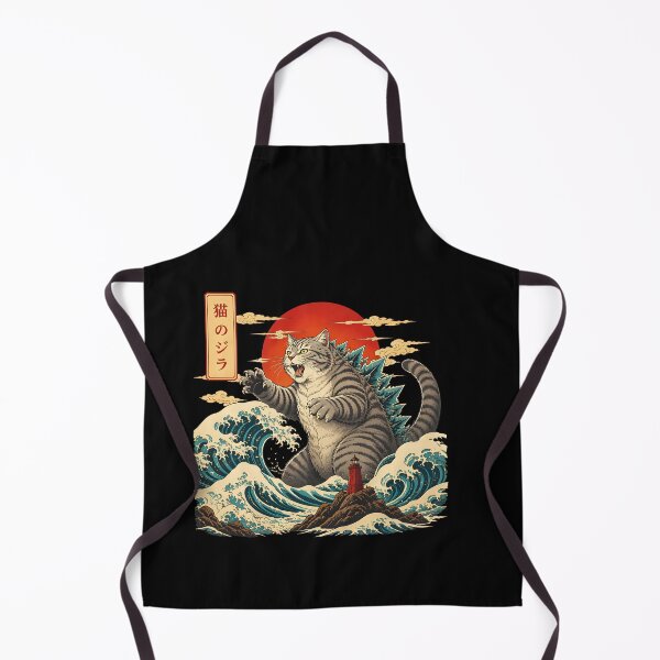 Item preview, Japanese Catzilla Great Wave Ocean Samurai Style designed and sold by Beanimilki.