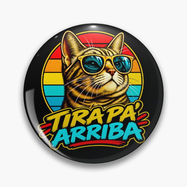 Item preview, Tira Pa Arriba Gato Cool Retro Vintage - Funny Chilean Slang Cat designed and sold by Kittcatking.