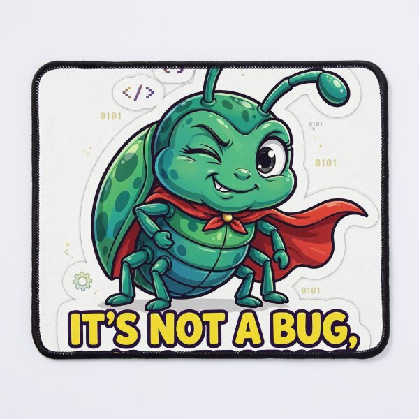 Item preview, It's Not a Bug It's a Feature Sticker designed and sold by KleptoStick.