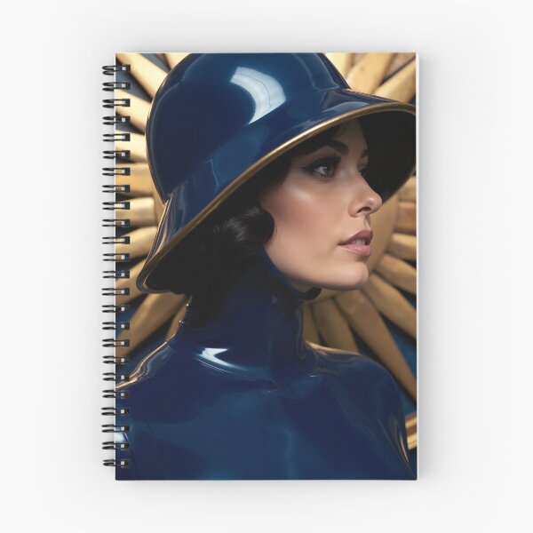 Item preview, Navy Latex Wide Brim Hat – Gold Sunburst Portrait designed and sold by Magic-Reality.