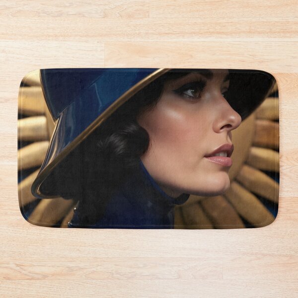 Item preview, Navy Latex Wide Brim Hat – Gold Sunburst Portrait designed and sold by Magic-Reality.