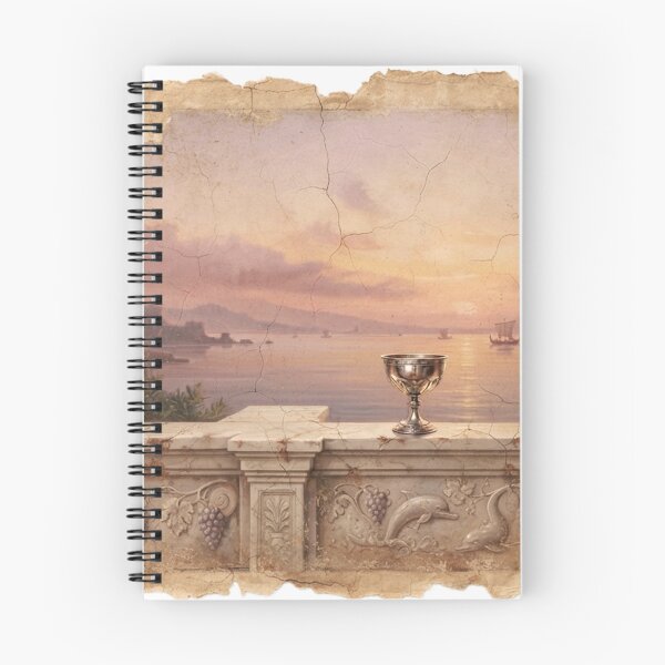 Item preview, Roman Villa Balcony Fresco - Mediterranean Landscape Art designed and sold by codex antique.