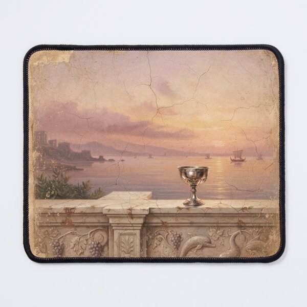 Item preview, Roman Villa Balcony Fresco - Mediterranean Landscape Art designed and sold by codex antique.