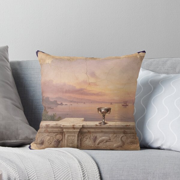 Item preview, Roman Villa Balcony Fresco - Mediterranean Landscape Art designed and sold by codex antique.