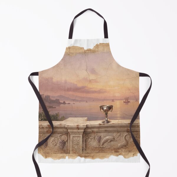 Item preview, Roman Villa Balcony Fresco - Mediterranean Landscape Art designed and sold by codex antique.