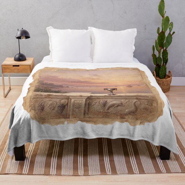 Item preview, Roman Villa Balcony Fresco - Mediterranean Landscape Art designed and sold by codex antique.