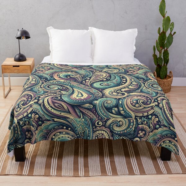 Item preview, Vintage Teal Paisley Swirls – Ornamental Boho Floral Pattern designed and sold by Apex Designs.