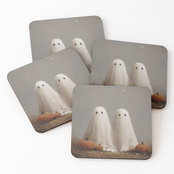 Item preview, Two Ghosts in Pumpkin Patch Field Painting designed and sold by NatureSight.
