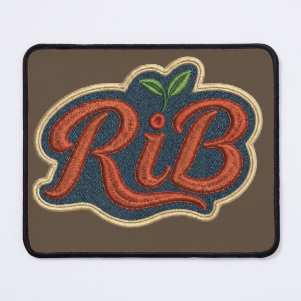Item preview, Coral Script Denim Patch Minimal Botanical Logo designed and sold by Rib-Brand.