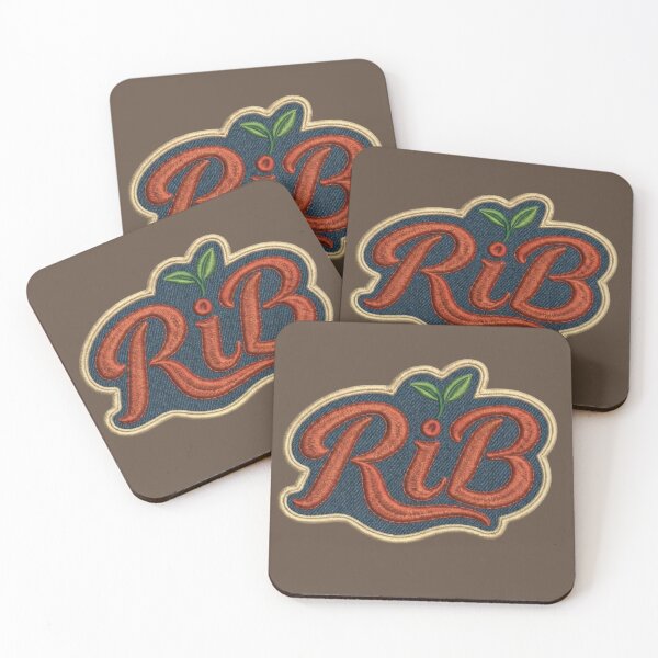 Item preview, Coral Script Denim Patch Minimal Botanical Logo designed and sold by Rib-Brand.