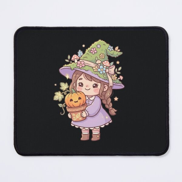 Item preview, Cute Kawaii Halloween Witch Girl with Pumpkin | Magical Autumn Witch designed and sold by beztdesign.