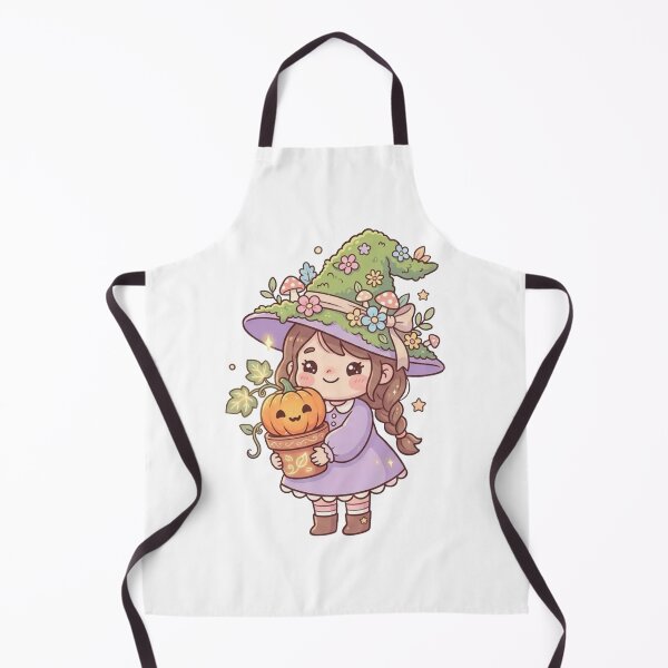 Item preview, Cute Kawaii Halloween Witch Girl with Pumpkin | Magical Autumn Witch designed and sold by beztdesign.