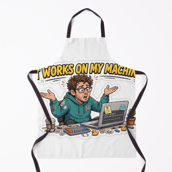 Item preview, It Works On My Machine Funny Developer Sticker designed and sold by KleptoStick.