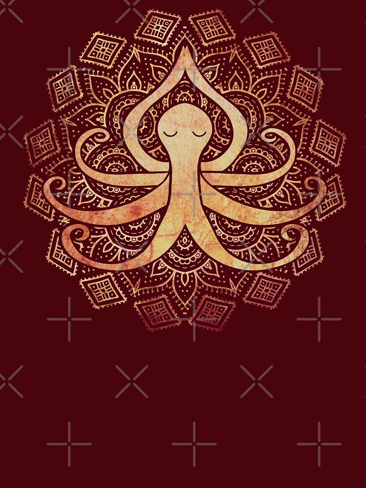 Thumbnail 7 of 7, Essential T-Shirt, Golden Zen Octopus Meditating designed and sold by jitterfly.