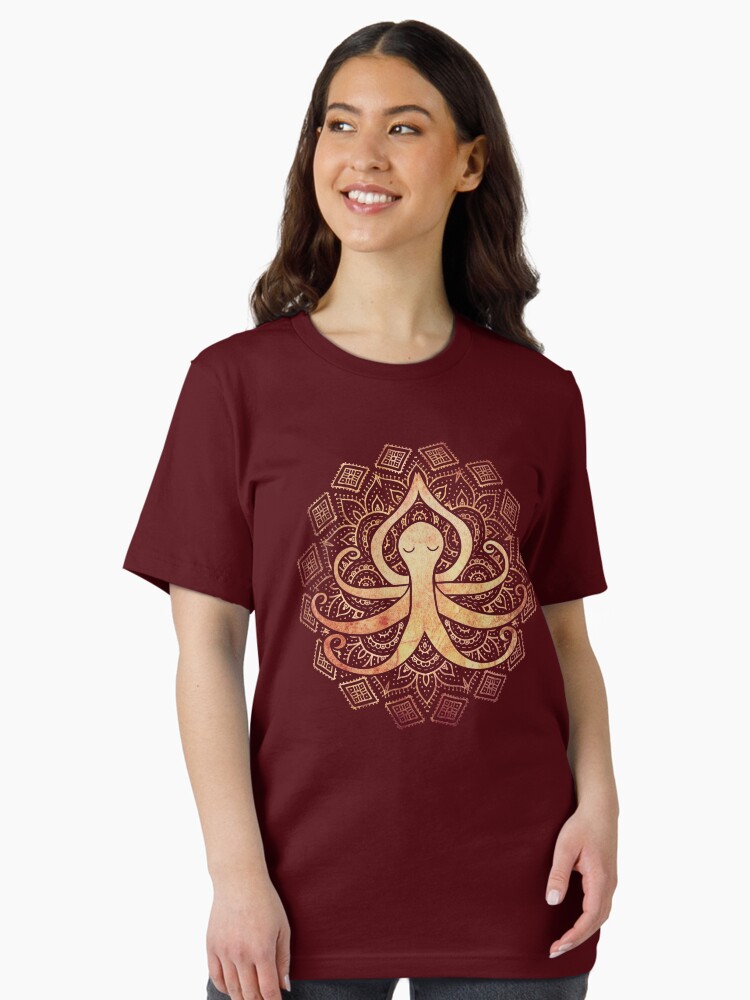 Thumbnail 1 of 7, Essential T-Shirt, Golden Zen Octopus Meditating designed and sold by jitterfly.