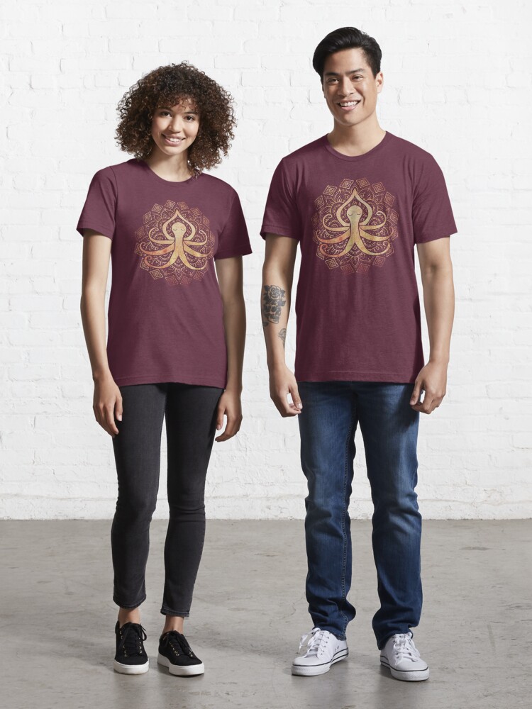 Thumbnail 1 of 7, Essential T-Shirt, Golden Zen Octopus Meditating designed and sold by jitterfly.