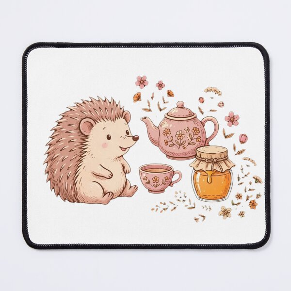 Item preview, Cottagecore Hedgehog Tea Time — Cozy Woodland Aesthetic Design designed and sold by Sweet Blob Co.