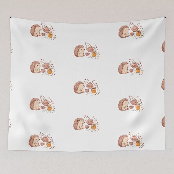 Item preview, Cottagecore Hedgehog Tea Time — Cozy Woodland Aesthetic Design designed and sold by Sweet Blob Co.