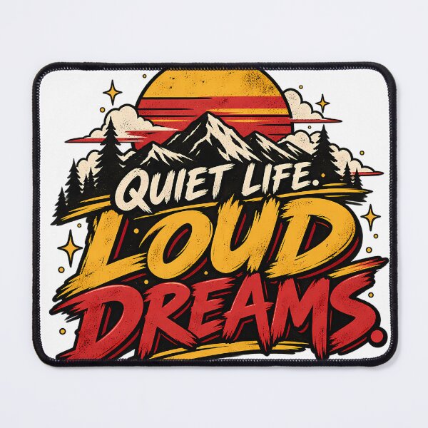 Item preview, Quiet Life Loud Dreams – Retro Mountain Sunset T-Shirt designed and sold by GenZStickerHub1.