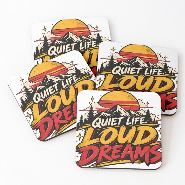 Item preview, Quiet Life Loud Dreams – Retro Mountain Sunset T-Shirt designed and sold by GenZStickerHub1.