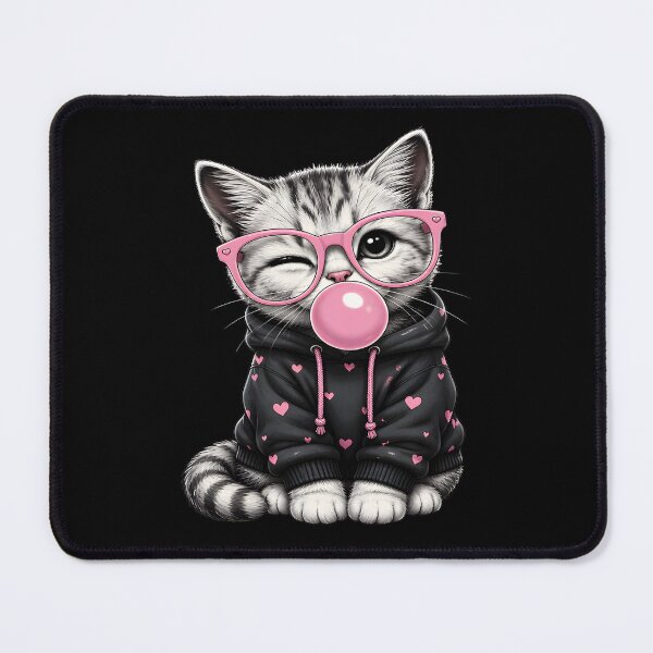Item preview, Cute Cat Bubblegum Pink Glasses Kawaii Cat Lover designed and sold by Beanimilki.